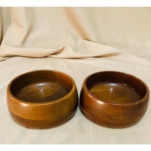 Two Hellerware Salad Wooden Bowls